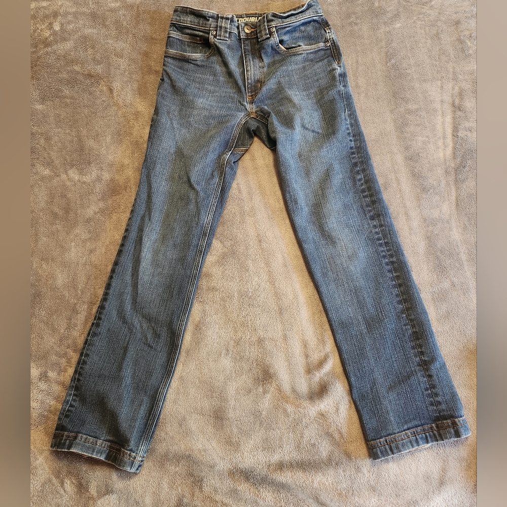 Duluth Double Flex Ballroom Straight-Leg Jeans with Slim Fit.